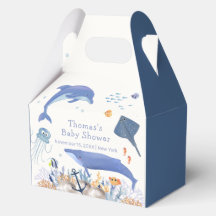 Blue Rustic Ocean Dolphin Whale Boy Baby Dusche