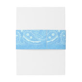 Blue Rustic Paisley Country Western Wedding Einladungsbanderole (Rückseitenbeispiel)