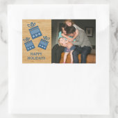 Blue Rustic Presets Holiday Foto Stickers (Tasche)