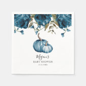 Blue Rustic Pumpkin Fall Baby Dusche Serviette (Vorderseite)