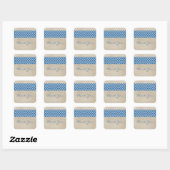 Blue Rustic Quatrefolie Danke Stickers (Blatt)