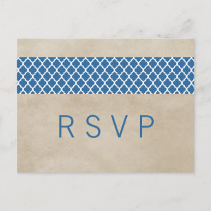 Blue Rustic Quatrefolie UAWG Postcard Einladungspostkarte