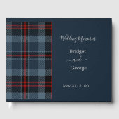 Blue Rustic Scottish Tartan Wedding Gästebuch (Vorderseite)