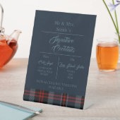 Blue Rustic Scottish Tartan Wedding Sockelschild (In Situ)