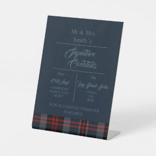 Blue Rustic Scottish Tartan Wedding Sockelschild
