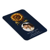 Blue Rustic Sonnenblume Hochzeit speichern das Dat Magnet (Rechte Seite)