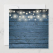 Blue Rustic String Lights Grüne Brautparty Einladung (Rückseite)