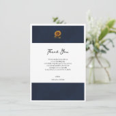 Blue Rustic Sunflower Wedding Vielen Dank Einladung (Stehend Vorderseite)