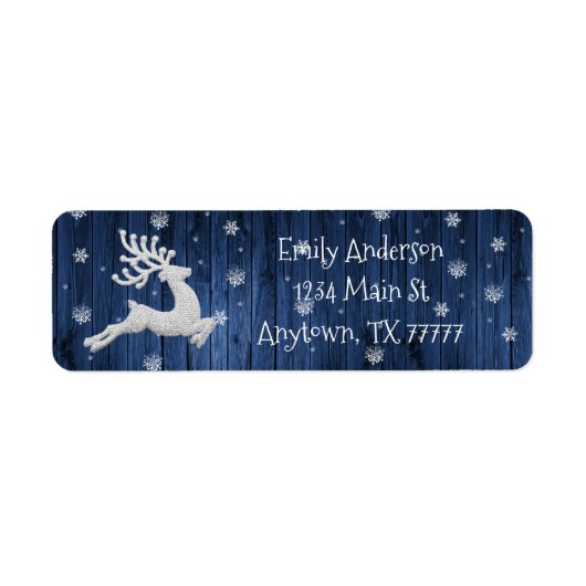 Blue Rustic Weihnachtsmann-Adressetikett (Vorne)