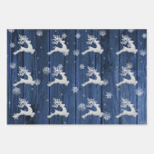 Blue Rustic Weihnachtsmann Wrapping Paper Geschenkpapier Set (Vorderseite 2)