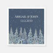 Blue Rustic Winter Forest Wedding Napkin Serviette (Vorderseite)