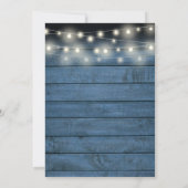 Blue Rustic Wood Mason Jar String Lights Floral Save The Date (Rückseite)