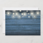 Blue Rustic Wood String Lights Graduation Party Einladung (Rückseite)