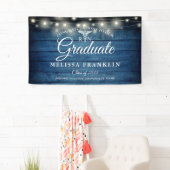 Blue Rustic Wood String Lights Nursing Abschluss Banner (Insitu)