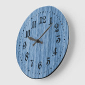 Blue Rustic Wooden Clock Große Wanduhr (Winkel)