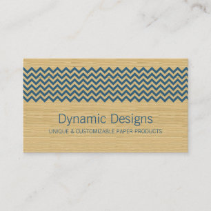 Blue Rustic Zickzack Business Card Visitenkarte