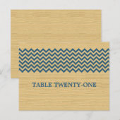 Blue Rustic Zickzack Tischnummer Postkarte (Vorne/Hinten)