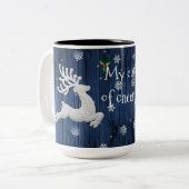 Blue Rustica Weihnachts-Rentier-Tasse Zweifarbige Tasse (Vorderseite Links)