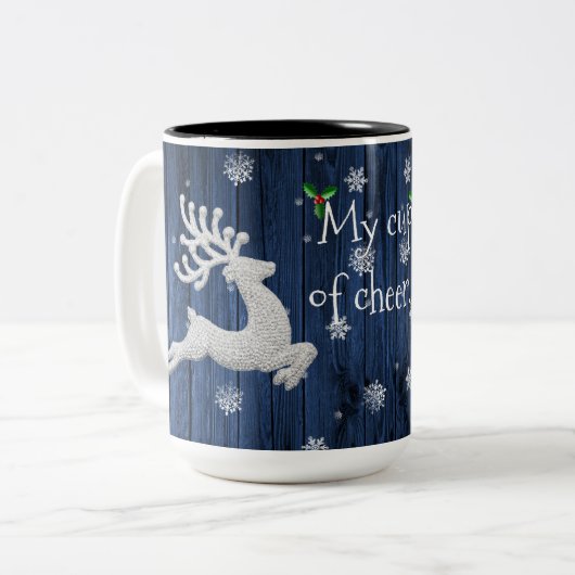 Blue Rustica Weihnachts-Rentier-Tasse Zweifarbige Tasse (Vorderseite Links)