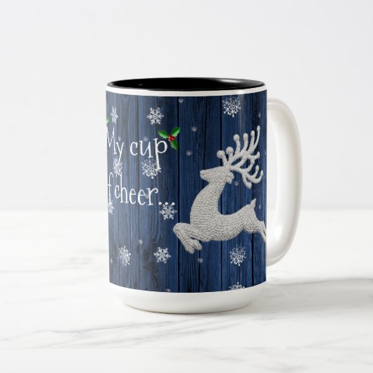 Blue Rustica Weihnachts-Rentier-Tasse Zweifarbige Tasse (VorderseiteRechts)