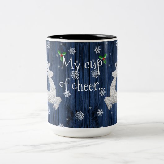 Blue Rustica Weihnachts-Rentier-Tasse Zweifarbige Tasse (Mittel)