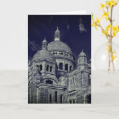 Blue Sacre Coeur Paris Europe Travel Karte (Gelbe Blume)