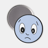 Blue Sad Face Magnet (Vorderseite/Rückseite)