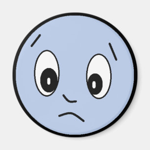 Blue Sad Face Magnet