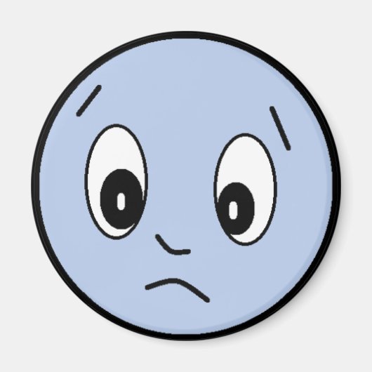 Blue Sad Face Magnet (Vorne)