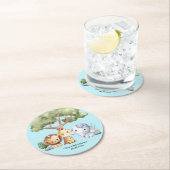 Blue safari baby shower  runder pappuntersetzer (Vor Ort)