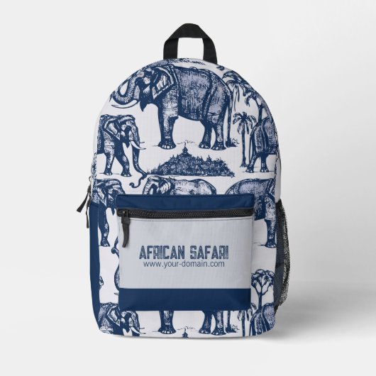 Blue Safari Bedruckter Rucksack (Vorderseite)