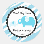 Blue Safari Elephant Sticker (Vorderseite)