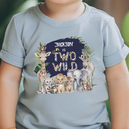 Blue Safari Jungle Two Wild Boy 2. Geburtstag TAGS Kleinkind T-shirt