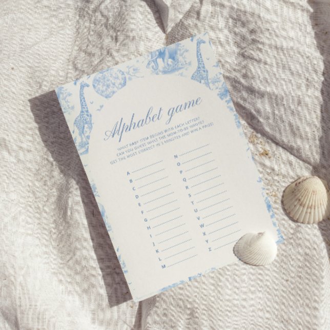 Blue Safari Toile de Jouy Alphabet Games (Von Creator hochgeladen)