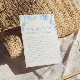 Blue Safari Toile de Jouy Baby Shower Feud Games