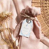 Blue Safari Toile de Jouy Baby Shower  Geschenkanhänger