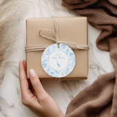Blue Safari Toile de Jouy Baby Shower Geschenkanhänger