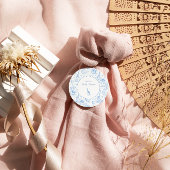 Blue Safari Toile de Jouy Baby Shower Geschenkanhänger