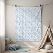 Blue Safari Toile de Jouy Baby Shower Wandteppich
