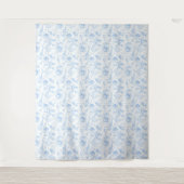 Blue Safari Toile de Jouy Baby Shower Wandteppich (Vorderseite)