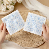 Blue Safari Toile De Jouy Boy Baby Shower Serviette