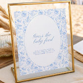 Blue Safari Toile de Jouy Guess the baby food sign