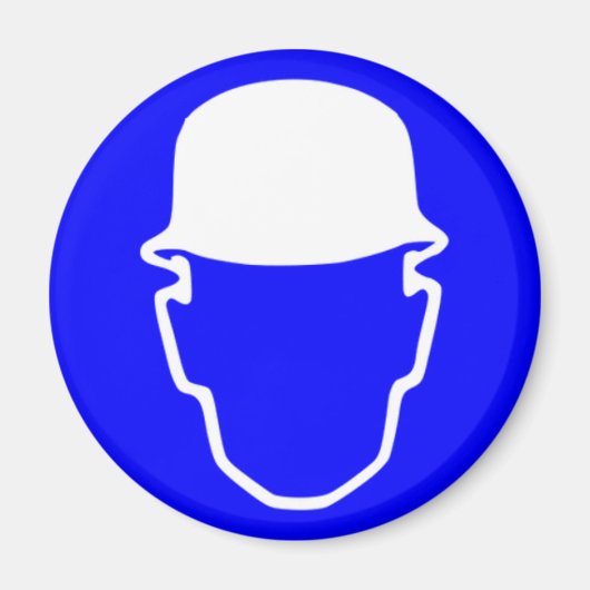 Blue Safety Helm Magnet (Vorne)