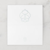 Blue & Sage Celtic Irish Swan Liebe Knot Wedding Platzkarte (Außenseite Aufgefaltet)