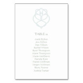 Blue & Sage Celtic Irish Swan Liebe Knot Wedding Tischnummer (Vorderseite)
