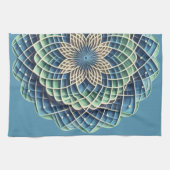 Blue & Sage Medallion - Abstrakt Geschirrtuch (Horizontal)