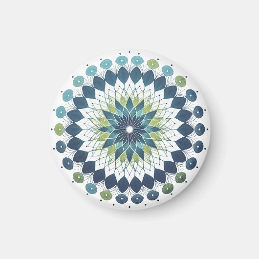 Blue & Sage Medallion - Abstraktes Magnet (Vorne)