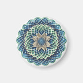 Blue & Sage Medallion - Abstraktes Magnet (Vorne)