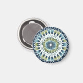Blue & Sage Medallion - Abstraktes Magnet (Vorderseite/Rückseite)