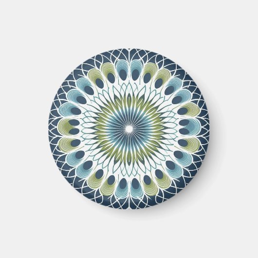 Blue & Sage Medallion - Abstraktes Magnet (Vorne)